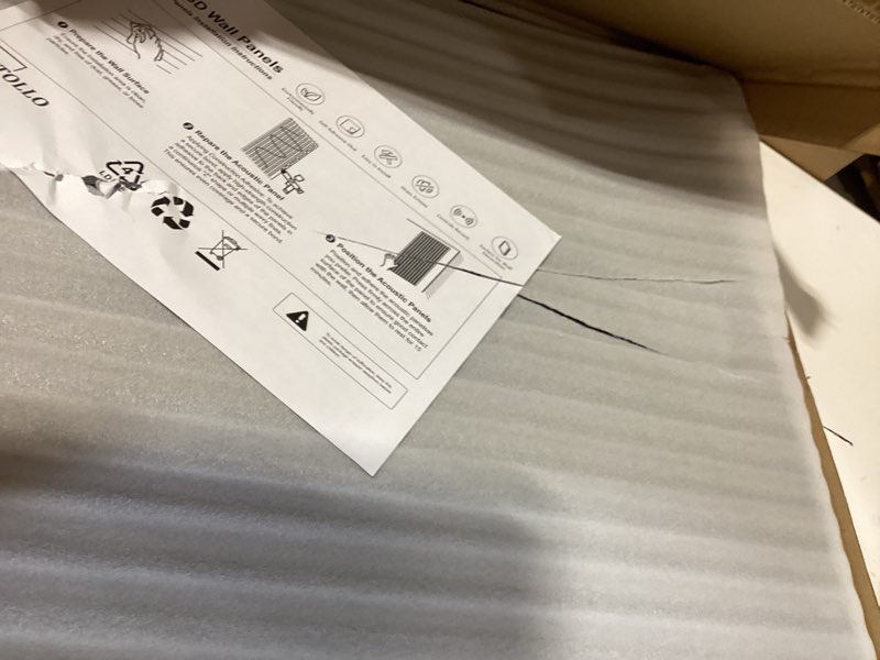 Condition photo showing New/Like New for ritollo 16-pack pvc slat wall panels for interior wall decor, 19.7 x 19.7in 3d fluted panels, cuttable drop ceiling tiles for bathroom, studio and tv background, water-proof & renter-friendly(black) 19.7×19.7in matte black 16