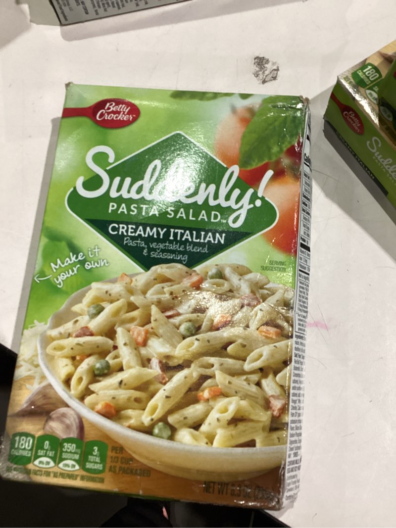 Condition photo showing As Is for Betty Crocker Dry Meals Pasta Salad Creamy Italian, 8.3 oz 8.3 oz (Pack of 1)