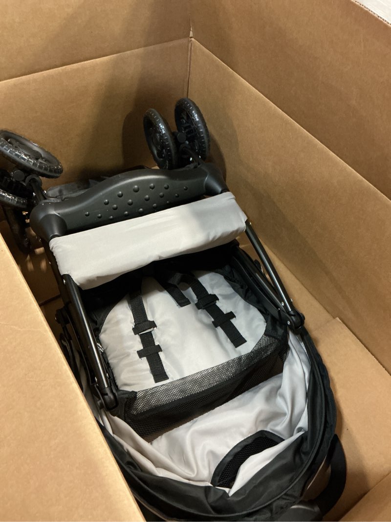 Condition photo showing Good Condition for kolcraft cloud plus lightweight umbrella stroller for toddlers with reclining seat, large storage basket, canopy, infant & parent trays, compact fold for summer travel, durable frame, slate gray slate gray (wheel color may vary)