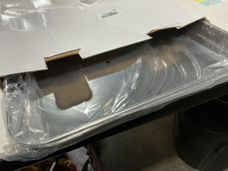 Condition photo showing New/Like New for lianyu stainless steel cookie sheet pans, 17.5x13 inch baking sheet 2 pack | commercial grade half sheet pan, professional bakeware cookie tray, mirror finish, non toxic, easy clean, dishwasher safe 17.5x13x1 inch 2