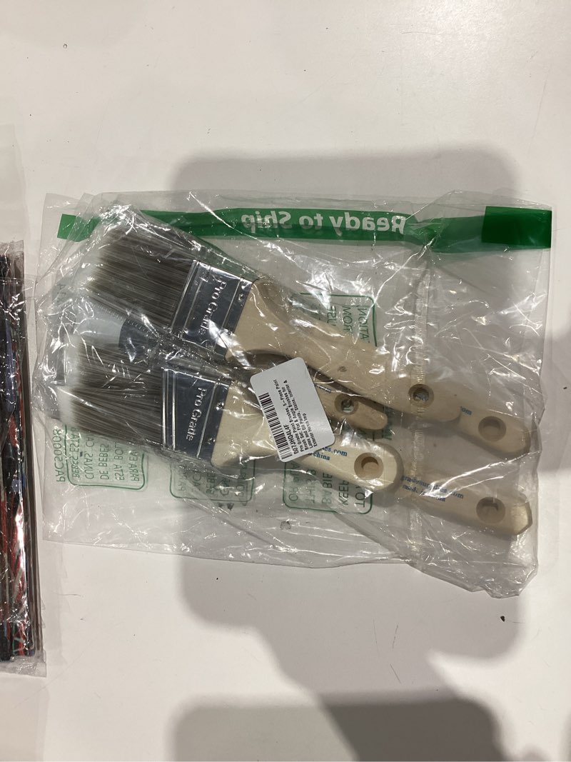 Condition photo showing New/Like New for Pro Grade, Paint Brushes, 5-Piece, Paint Brush Set: Flat & Angle Brushes for Latex and Oil Paints, Stains, Interior & Exterior Home Improvement