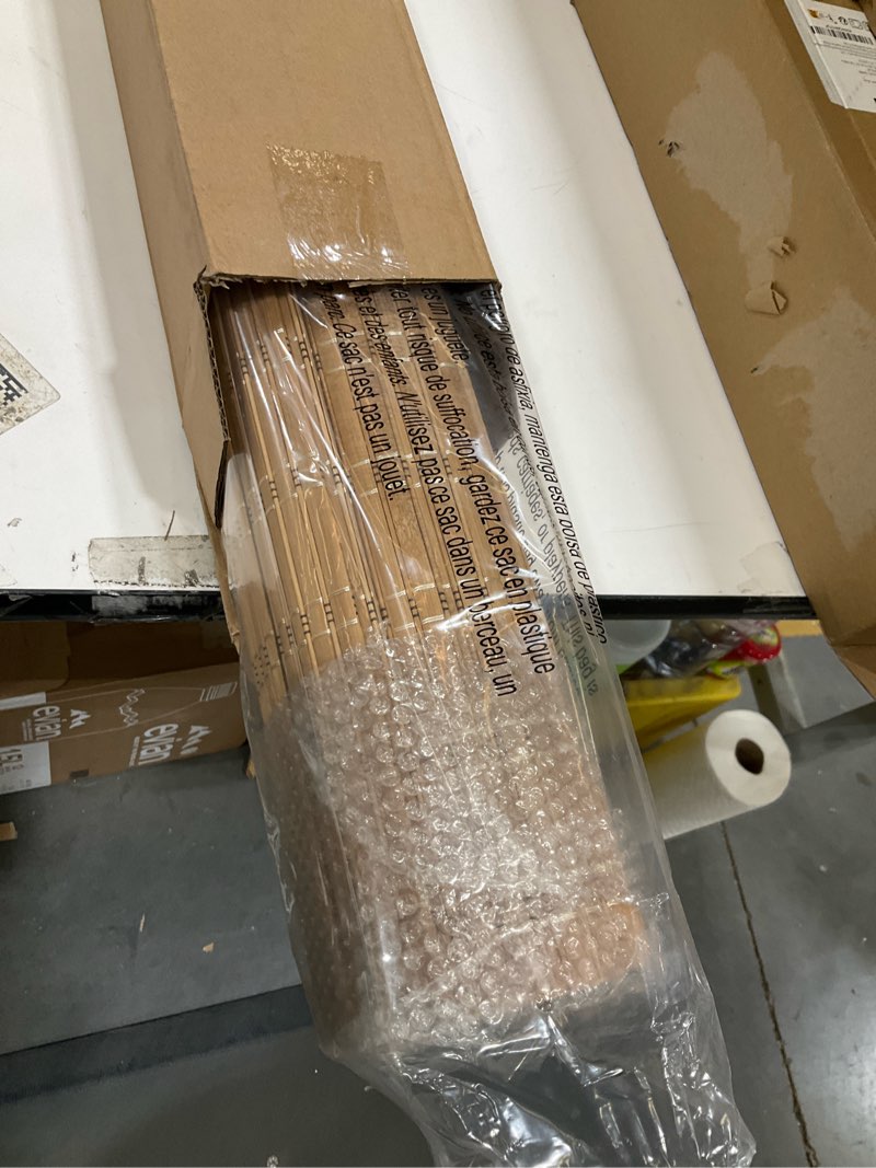 Condition photo showing Good Condition for LazBlinds No Tools No Drill Cordless Bamboo Roman Shades, Light Filtering Window Treatment, Roll Up Bamboo Blinds for Windows 28'' W x 72'' H, Brown Light Filtering-brown206 28" W x 72" H