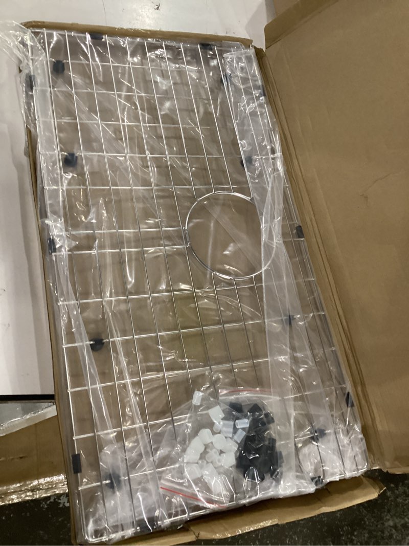 Condition photo showing New/Like New for serene valley 26-1/4" x 14-1/4" sink protector, rear drain with corner radius 3/8", nlw2715r