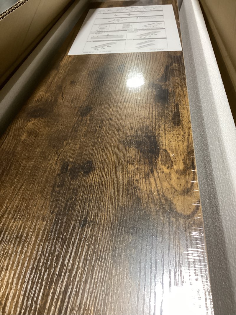 Condition photo showing Good Condition for qeeig floating shelves for wall 39.4" long - wall mounted shelf bathroom kitchen living room bedroom farmhouse home decor display bookshelf large 39.4 x 9.3 inch set of 2, rustic brown (008-100bn) 39.4" a. brown