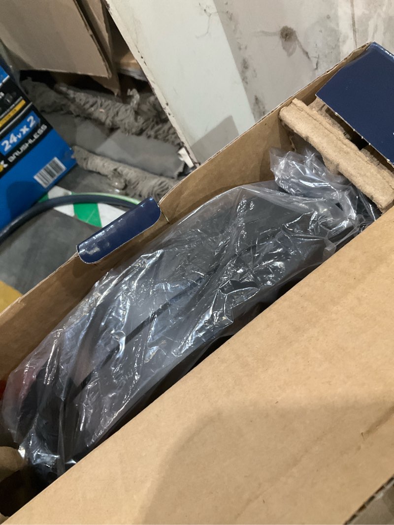 Condition photo showing As Is for project source edge light 13-in black outdoor 1 -light led tunable white flush mount light