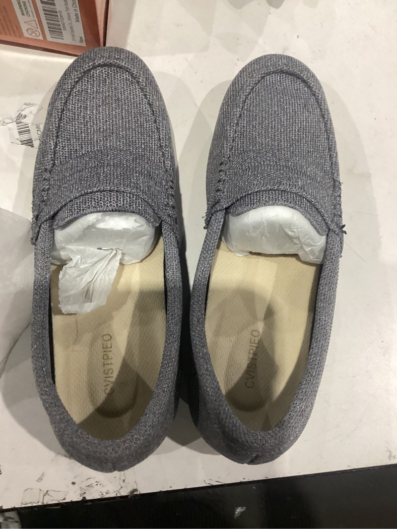 Condition photo showing Good Condition for loafers for women comfortable slip on walking shoes womens dressy casual work flat knit shoes 5.5 almond