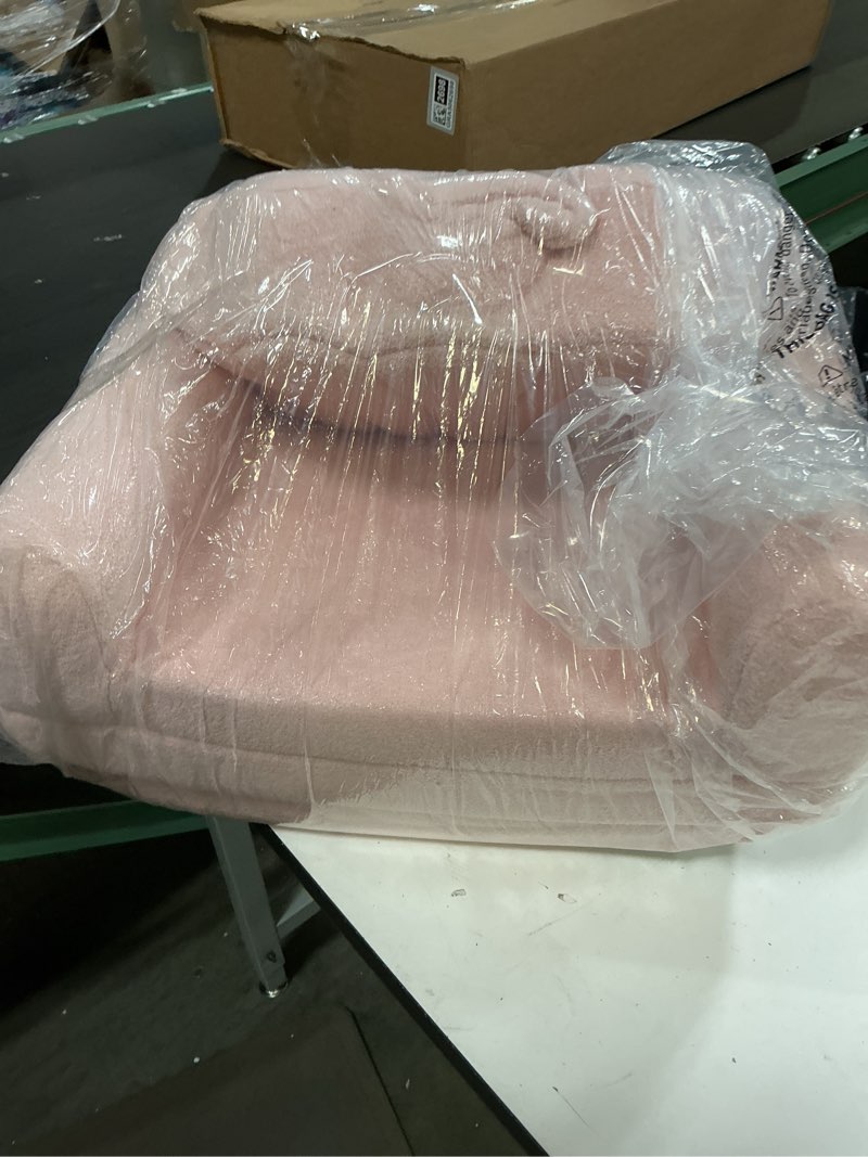 Condition photo showing Good Condition for blissful diary kids couch, 2-in-1 soft toddler couch fold out, toddler chair comfy, convertible sofa to lounger, kids furniture for playroom, gift for birthday, children's day, pink shell shell rosado