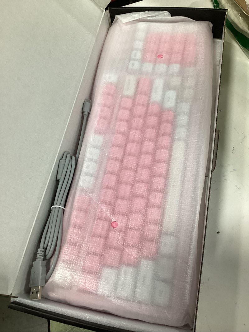 Condition photo showing Good Condition for AULA 99 Key Keyboard, Wireless Gaming Keyboard Bluetooth Computer Keyboards Creamy Cute with Number Pad RGB Backlit Tri-Mode BT/2.4GHz/USB-C - Pink