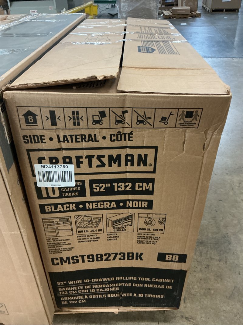 Condition photo showing Good Condition for craftsman 2000 series 52-in w x 37.5-in h 10-drawer steel rolling tool cabinet (black)