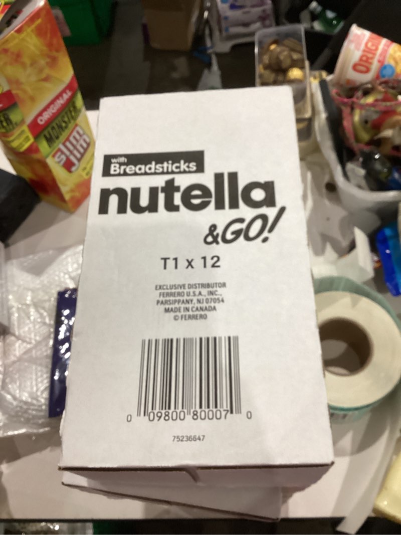 Condition photo showing New/Like New for Nutella & GO! Chocolate Hazelnut Spread with Cocoa + Breadsticks, 12 Snack Packs, 1.8 oz Each Other 1.8 Ounce (Pack of 12)