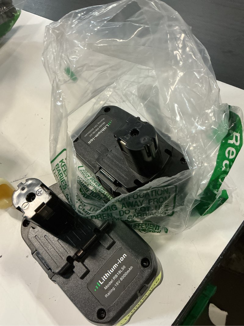 Condition photo showing Good Condition for 8000mah 2packs replacement for ryobi 18v battery, compatible with ryobi battery one+ p102 p103 p104 p105 p107 p109 p122 pbp002 pbp003 pbp004 pbp005 rb18l50 cordless tool with led indicator gray