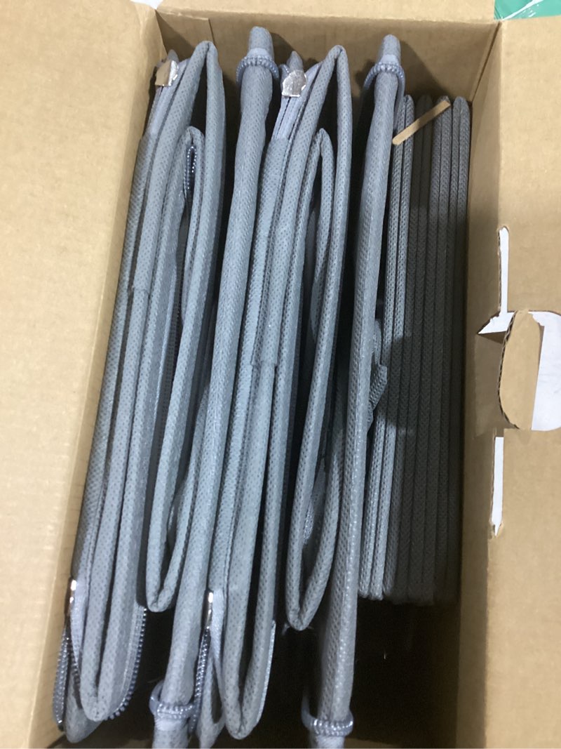 Condition photo showing Good Condition for ULG Stackable Hat Organizer for Baseball Caps, Fits 12 Caps, Foldable Storage Box with Clear PVC Window, Dual Zippers, Dust-Proof, Space-Saving Cap Storage for Closet, Bedroom, Entryway, 4-Pack, Gray Gray 4 pack