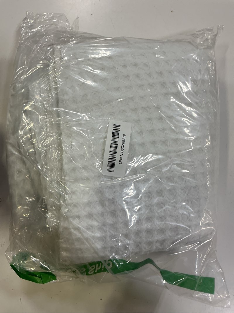 Condition photo showing As Is for dynamene extra long fabric shower curtain - waffle weave 84 inches long heavy duty cloth shower curtains for bathroom, 256gsm tall hotel luxury bath curtain set with 12 plastic hooks(72wx84h, white a. white 72"w x 84"l (pack of 1)