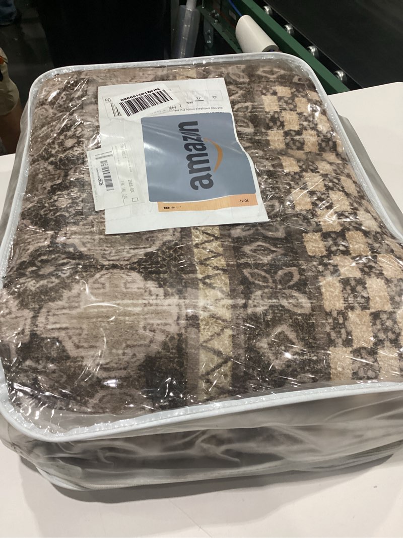 Condition photo showing New/Like New for nicetown 8x10 ultra-thin brown oriental rug for bedroom, tumble washable area rugs 8x10, boho non-slip vintage living room rugs, oriental carpet entrance for kitchen, laundry, bathroom, bedroom 96"w x 120"l (pack of 1) brown