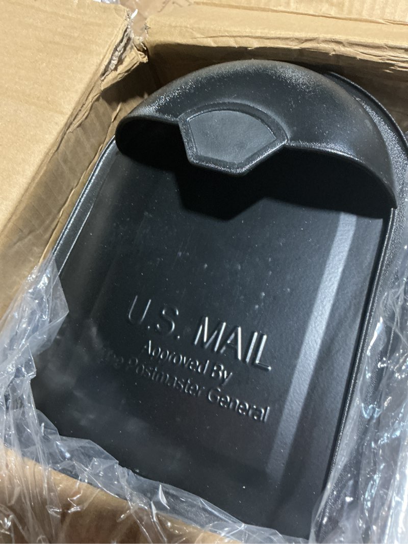 Condition photo showing Good Condition for Architectural Mailboxes 8830B-10 Winston Nickel Flag Post Mount Mailbox, Medium, Black Black Mailbox