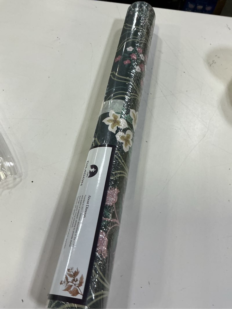 Condition photo showing New/Like New for Dimoon 17.3''x196.8'' Peel and Stick Wallpaper Floral Contact Paper Vintage Wallpaper Green Pink Renter Friendly Waterproof Upgrade Embossed Self Adhesive Kitchen Bedroom Cabinet 17.3" x 196.9" Green&Pink