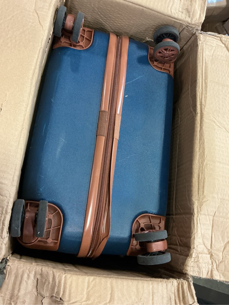 Condition photo showing As Is for cosbarn 5 piece luggage sets with spinner wheels, hardshell abs suitcase set with tsa lock, lightweight hardside waterproof travel suitcases for men women, navy (20"/24"/28")