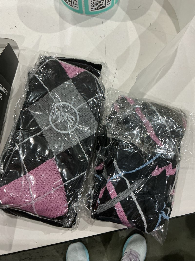 Condition photo showing Good Condition for charmking compression socks (3 pairs) knee high compression sock for women & men stockings for running, cycling,athletic large-x-large 08 pink/pink/black