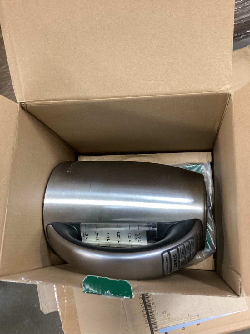 Condition photo showing As Is for Cuisinart PerfecTemp 1.7-Liter Electric Kettle, Cordless Electric Tea Kettle, 1500W for Fast Heat-Up, 6 Preset Temperatures, 30-Minute Keep Warm, Stay Cool Nonslip Handle, CPK-17P1 Stainless Steel PerfecTemp