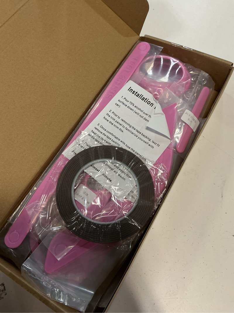 Condition photo showing Good Condition for e-cowlboy 18 pcs full set interior decoration trim kit steering wheel center console door handle air conditioning vent cup holder gear cover trim for jeep wrangler jk jku 2011-2018 4-door (pink)