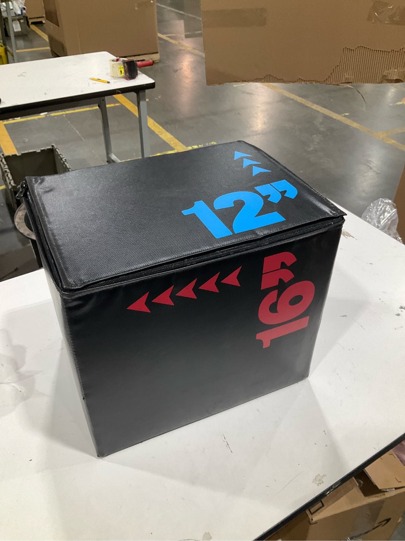 Condition photo showing Good Condition for 3 in 1 foam plyometric jump box for home gym with multiple height options versatile plyo with non slip surface for strength, hiit, step-up, and agility training