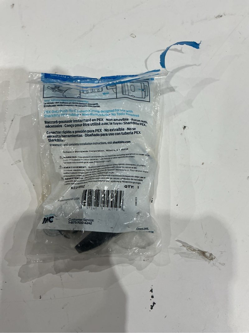 Condition photo showing As Is for sharkbite evopex 3/4-in push-to-connect polymer ball valve
