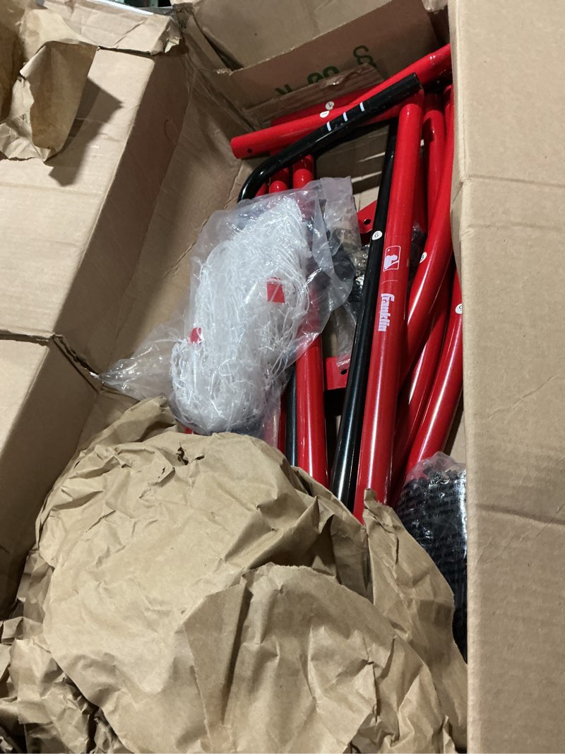 Condition photo showing As Is for 2 Pack 4' x 3' Soccer Goal Net Set, Pop Up Kids Practice Soccer Goals for Indoor and Outdoor.Portable Soccer Net with Carrying Bag & Ground Pegs, Perfect for Backyard, Field, Court Orange