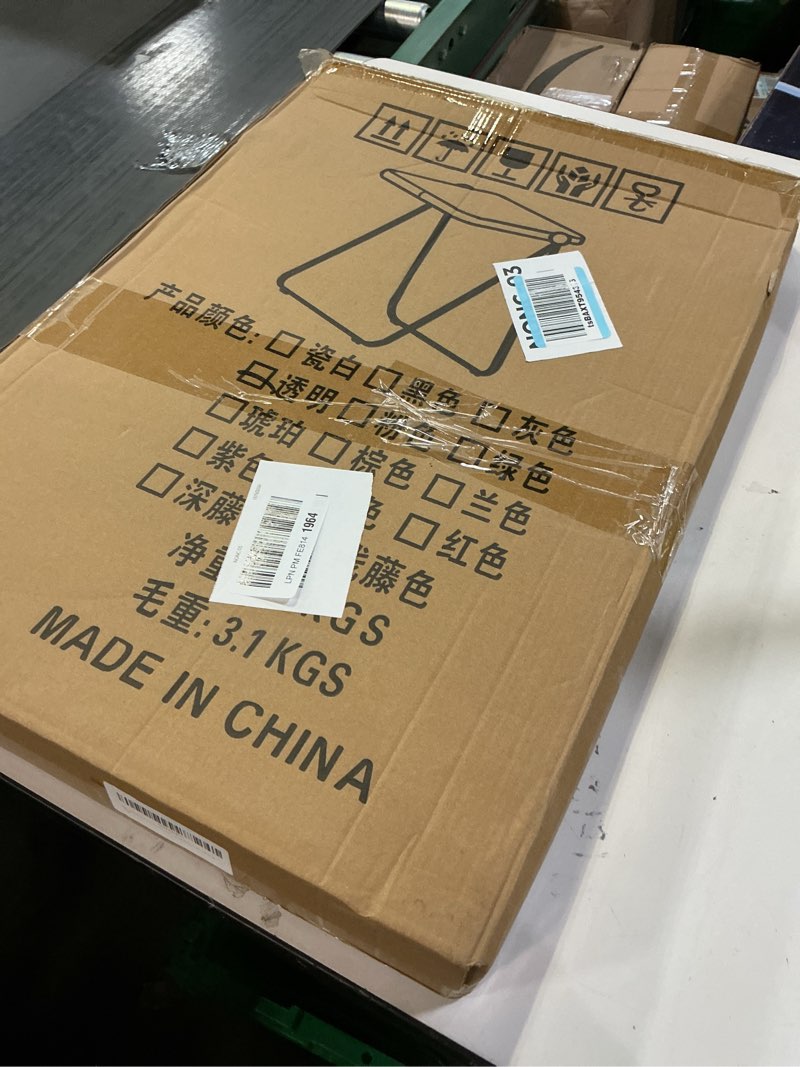 Condition photo showing New/Like New for 16.2" × 14.1" Acrylic Folding Table, Small Lightweight End Table for Living Room, Bedroom and Small Room, Sturdy Metal Frame with No Assembly Required, Space-Saving Storage Design (Clear)