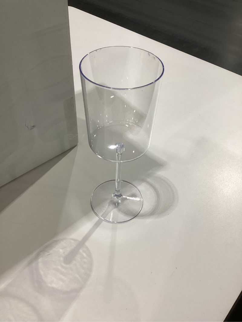 Condition photo showing New/Like New for YOUBET 36 Pack Clear Plastic Wine Glasses - 10 OZ Disposable Square Wine Glasses with Stem for Wedding & Party & Anniversary