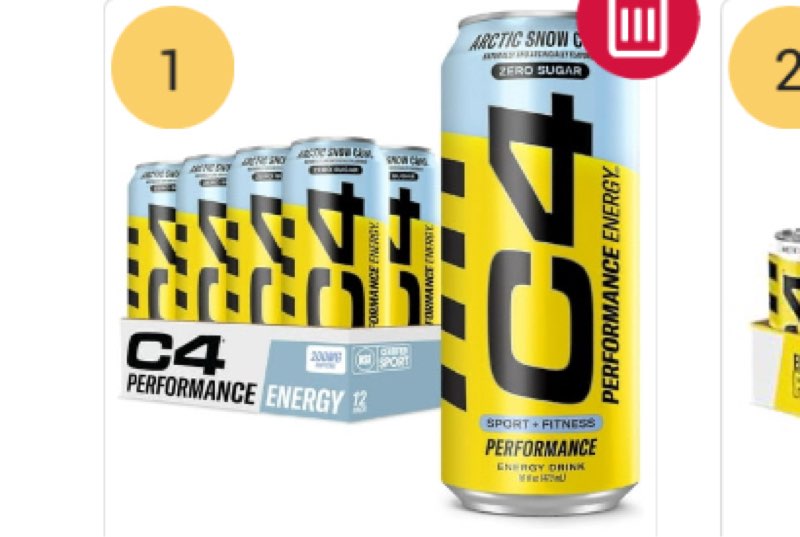 C4 Performance Energy Drink  Arctic Snow Cone Flavor  Zero Sugar  Carbonated  16 oz can (12 Pack)( Exp: 08/20/25)