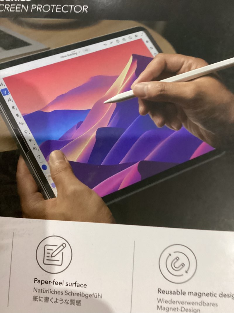 Condition photo showing As Is for esr for ipad air 5/4 paper-feel magnetic screen protector(2022/2020, 10.9 inch) and ipad pro 11 inch (2022/2021/2020/2018), write and draw like on paper, detachable and reusable, matte finish air 5/4, pro 11" (2018-2022) 1 pack