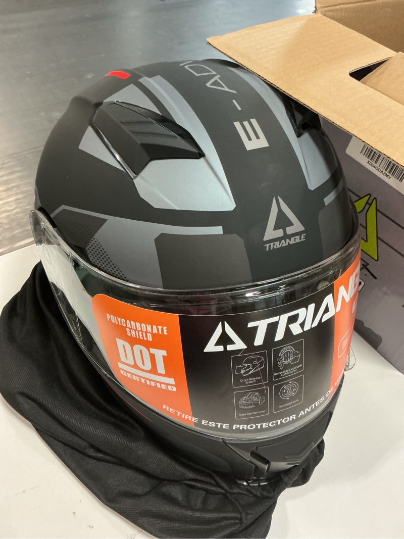 Condition photo showing Good Condition for triangle modular motorcycle helmets for men flip up full face helmet dual visor with internal sunshield dot approved medium black red