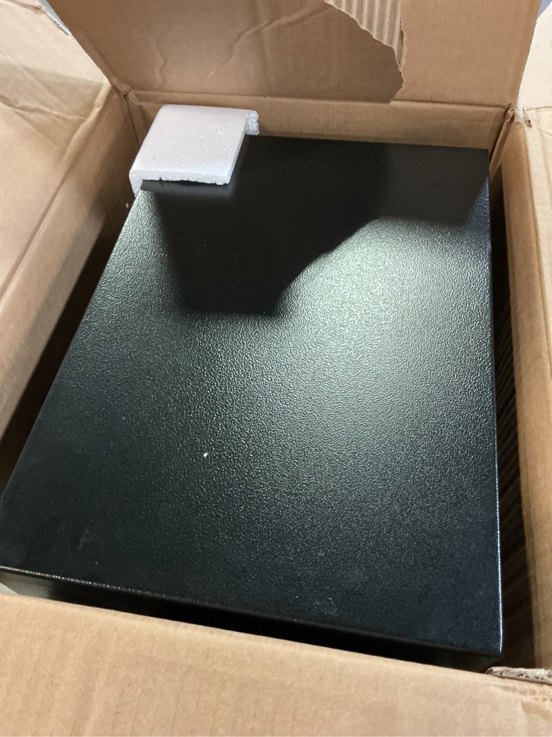 Condition photo showing As Is for (without a key)1.3 cuft small home safes water and fireproof, anti-theft safes for home use fire and water proof with combination lock, smart alert system and removable shelf, digital document safe for jewelry money