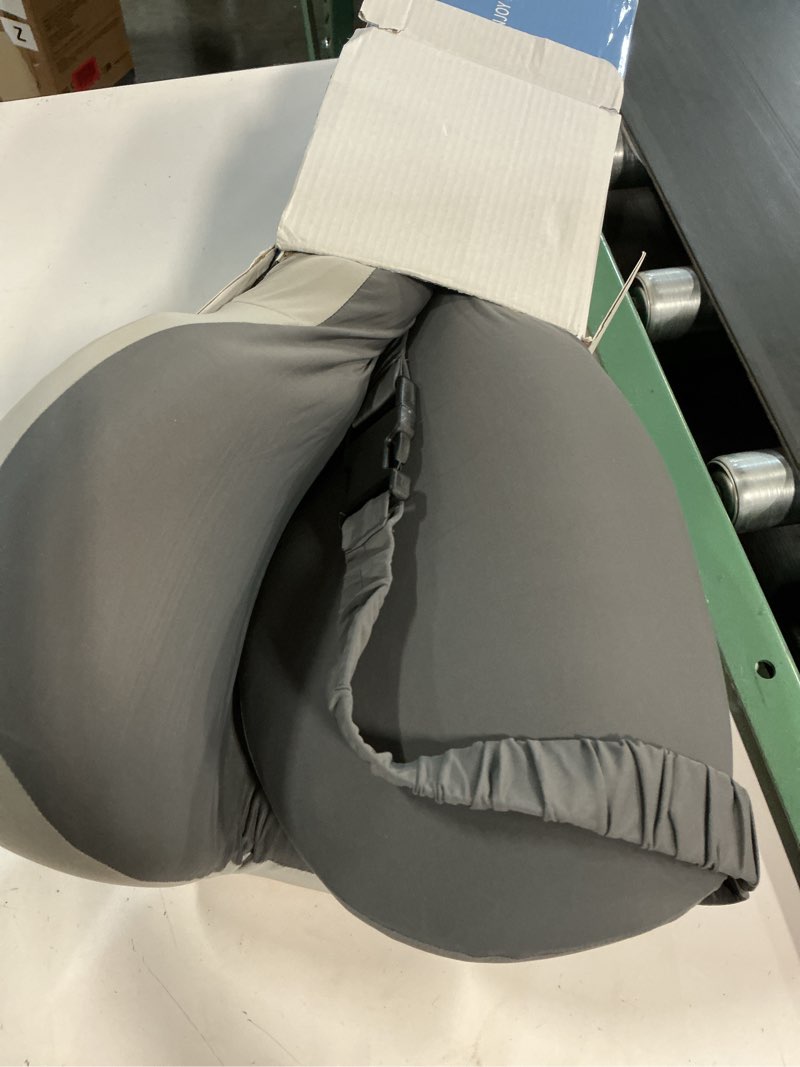 Condition photo showing Good Condition for memory foam seat cushion for sciatica & back pain relief - ergonomic chair pad with adjustable strap & supportive comfort cover, non-slip for car, truck, office chair - dark gray&light gray dark gray+light gray