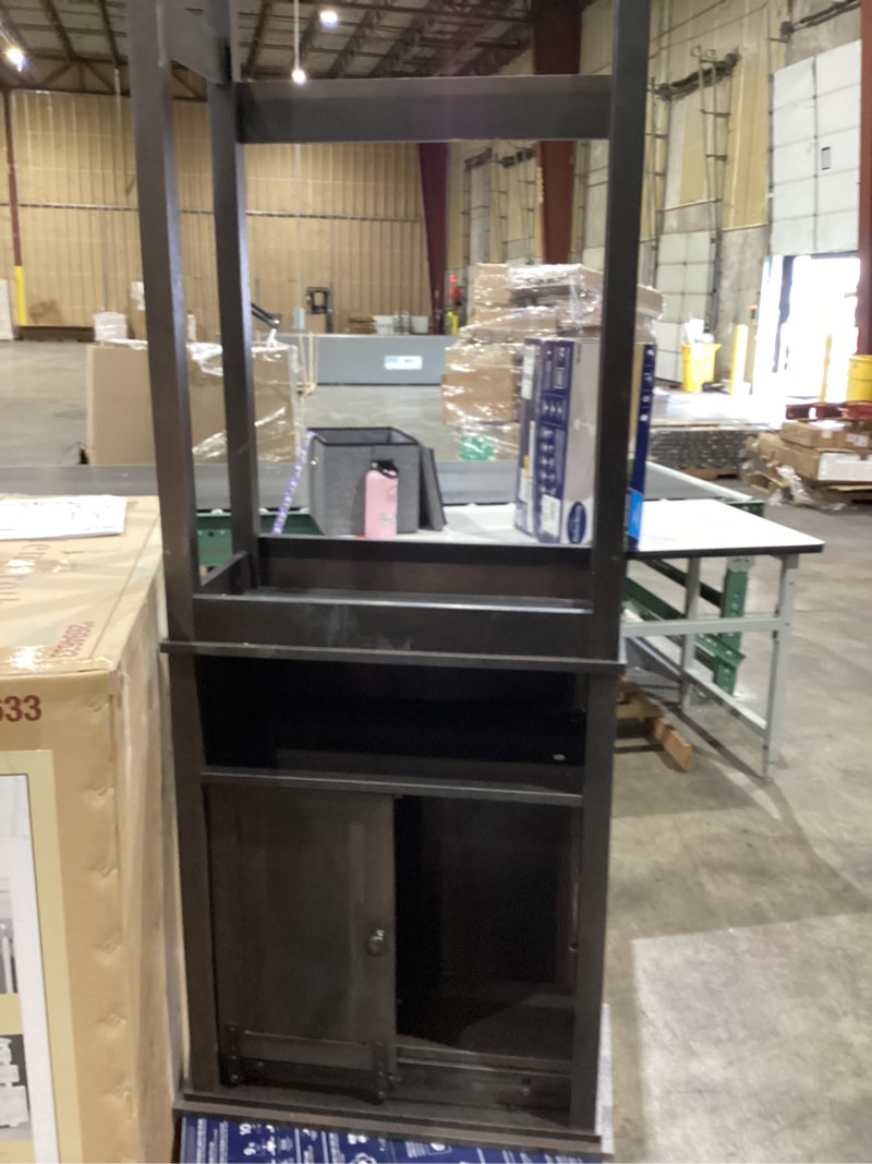 Condition photo showing As Is for wood space saver etagere white - threshold(brown)(incomplete)