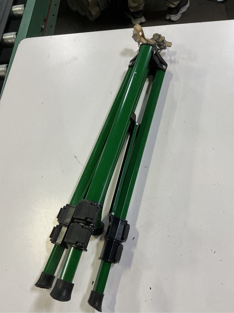 Condition photo showing Good Condition for orbit brass impact sprinkler on an adjustable tripod