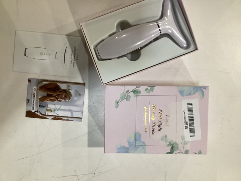 Condition photo showing Good Condition for dopsikn 7 color galvanic machines - red light therapy for face and neck, face massager tool for wrinkles, double chin, vibrating facial massager with thermals, white
