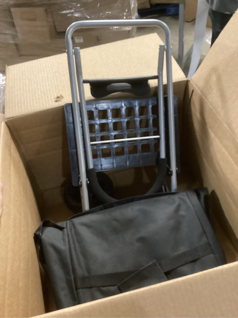 Condition photo showing Good Condition for dbest products Trolley Dolly Black Foldable Shopping cart for Groceries with Wheels and Removable Bag and Rolling Personal Handtruck Standard