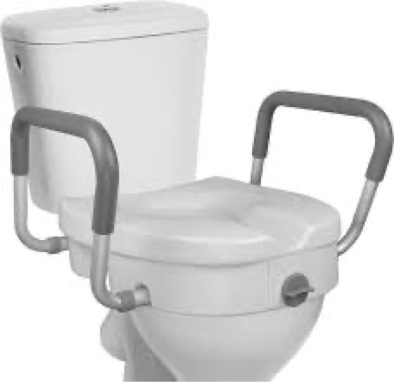 Project Source Elevated Toilet Seat with safety rail white