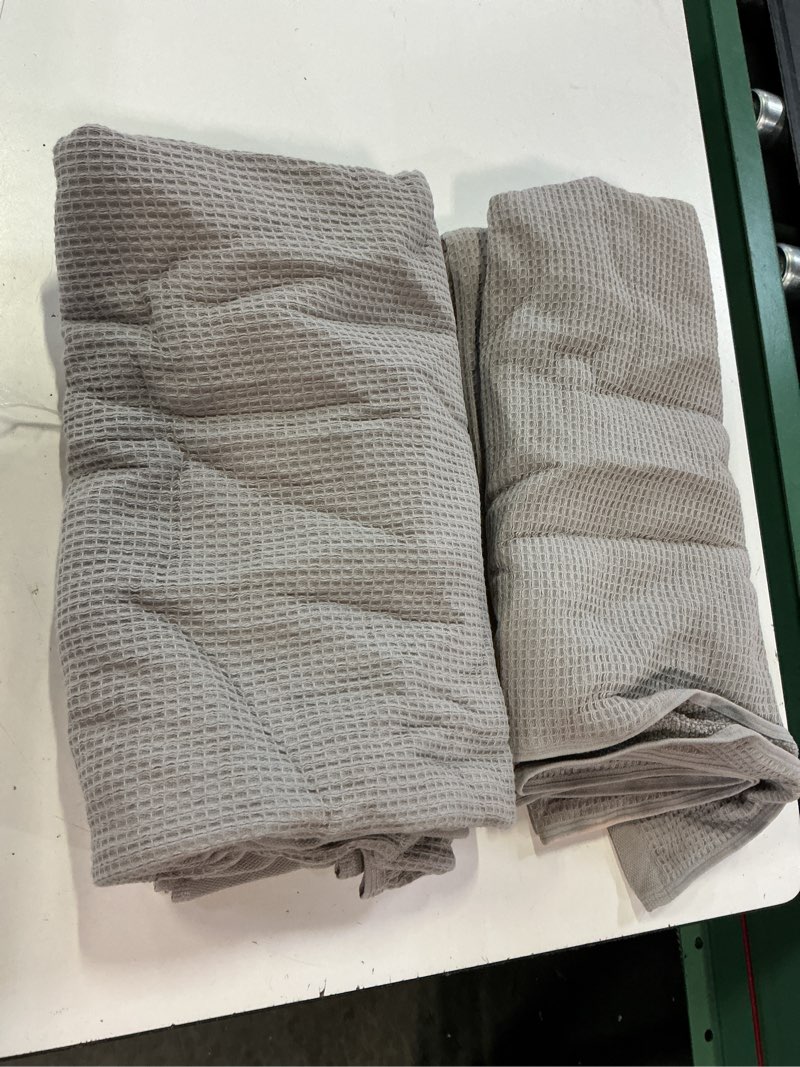 Condition photo showing Good Condition for waffle terry bath towel (set of 2), one size, grey
