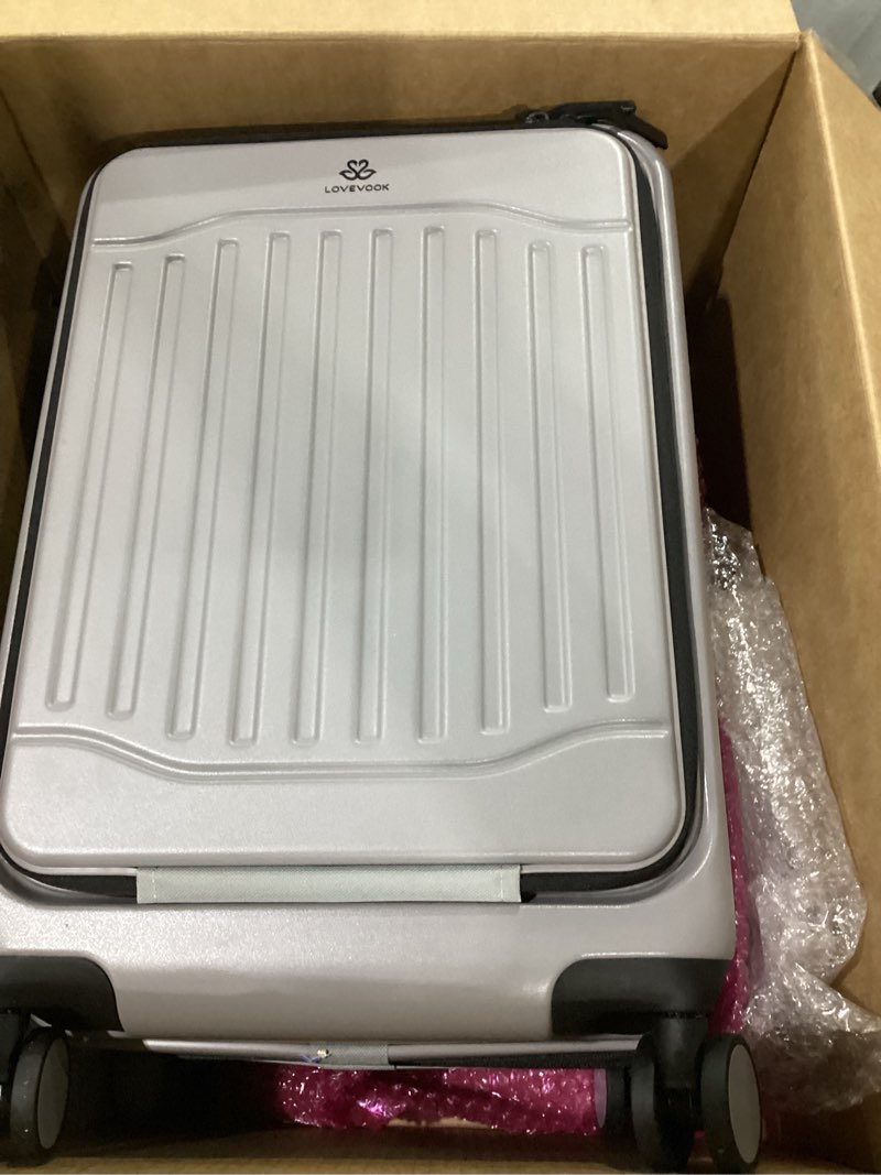Condition photo showing Good Condition for lovevook carry on luggage airline approved,20 inch expandable hard shell suitcase with spinner wheels,small rolling carry-on suitcases with tsa lock & cup holder 20 inch_carry on white/khaki