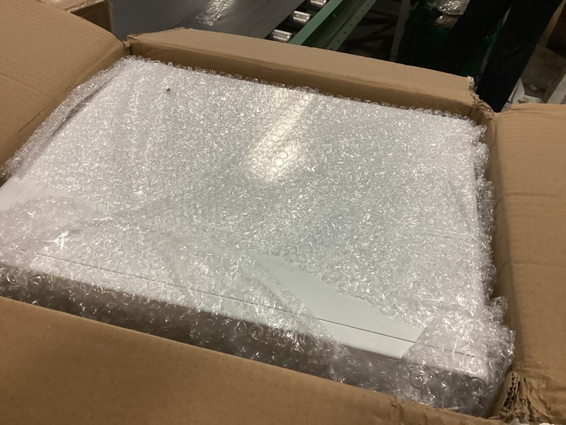 Condition photo showing New/Like New for Maxdot Home Bread Box Keeper Holder Container, Metal Bread Holder Saver, Slim Space Saving Counter Storage Steel, Round Wood Handle, White?Steel