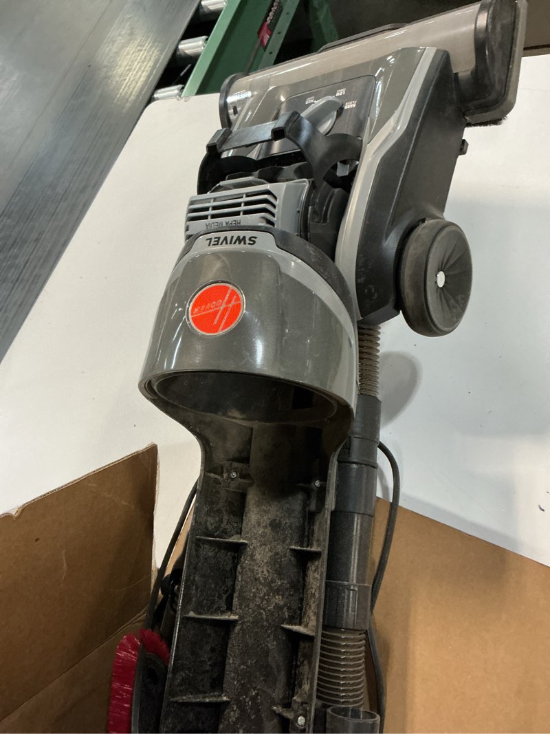 Condition photo showing As Is for Hoover High Performance Swivel XL Vacuum Cleaner, Bagless Upright Vacuum, HEPA Media Filtration, MaxLife System, WindTunnel Technology, Corded Vacuum Cleaners for Home Use