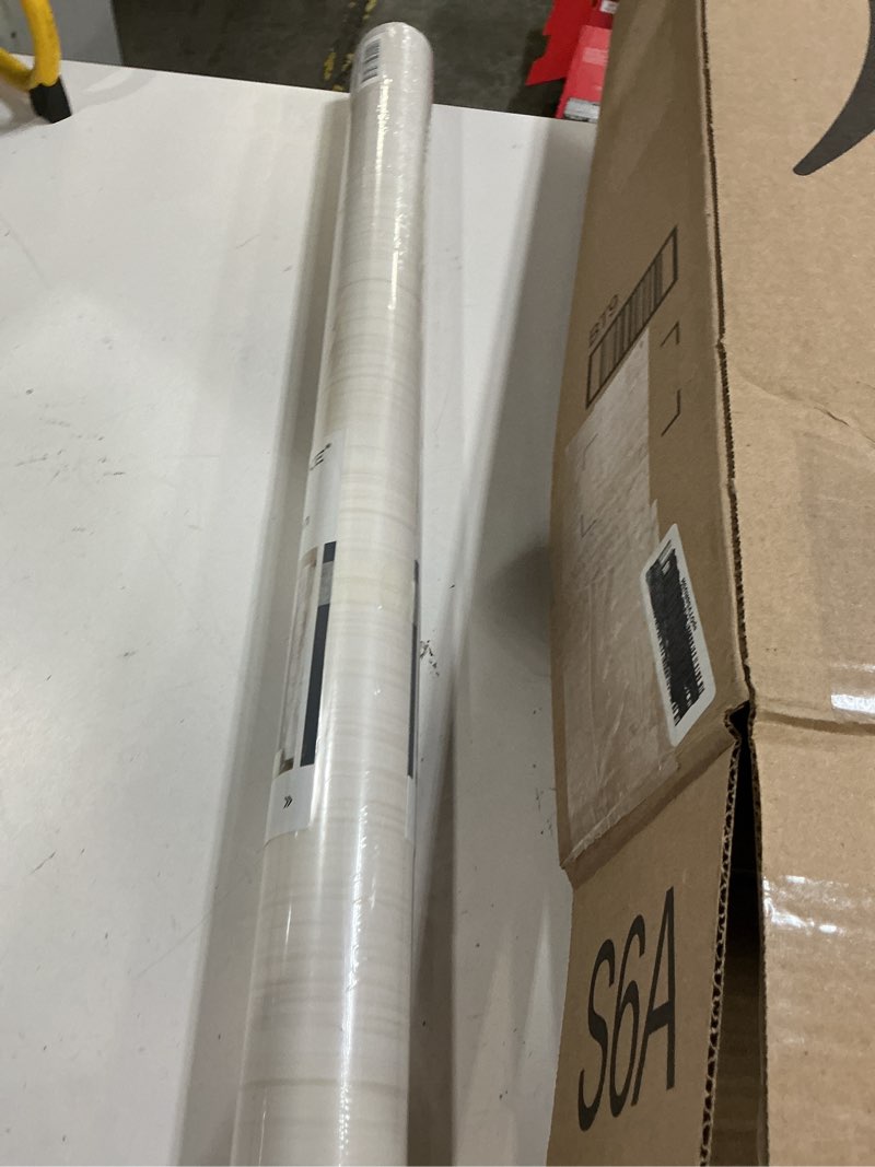 Condition photo showing New/Like New for veelike cream white wood contact paper for countertops peel and stick waterproof thick wood wallpaper 118''x32'' extra wide wood grain contact paper self adhesive wood vinyl wrap for desk furniture 32" x 118"