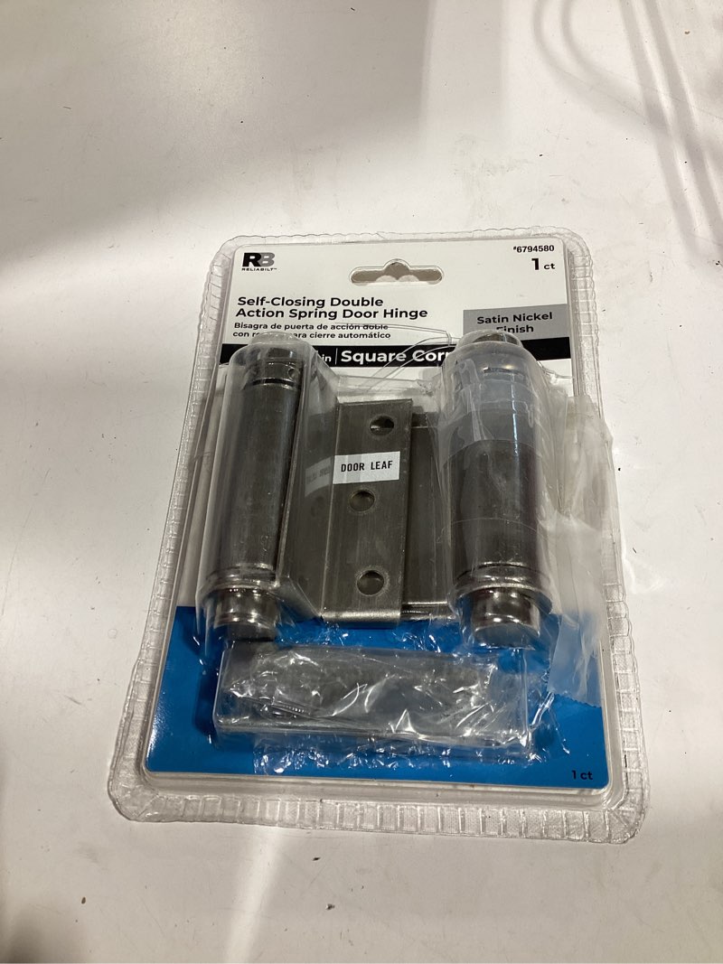 Condition photo showing As Is for reliabilt hinges 3-in h nickel spring interior door hinge