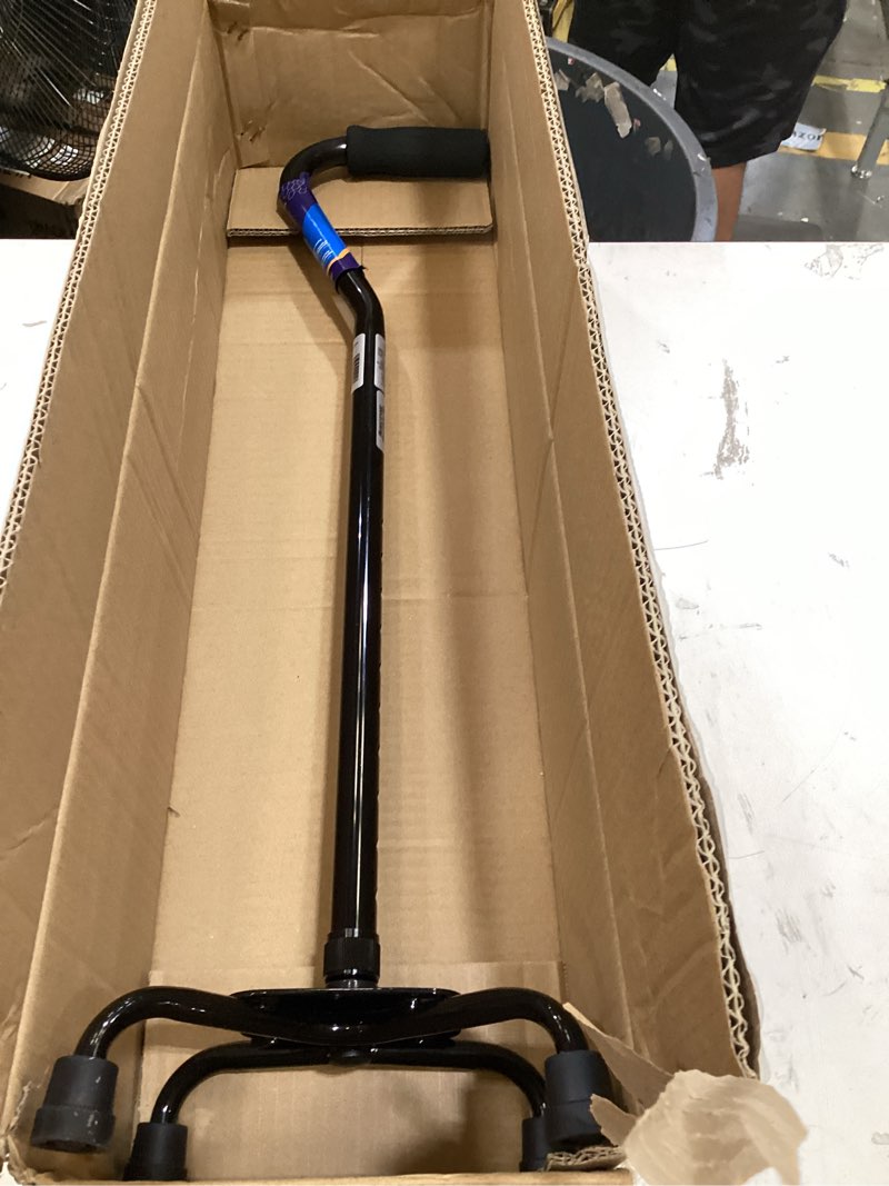Condition photo showing Good Condition for medline aluminum quad cane with small base for balance, knee injuries, leg surgery recovery & mobility, portable, lightweight walking aid for seniors & adults