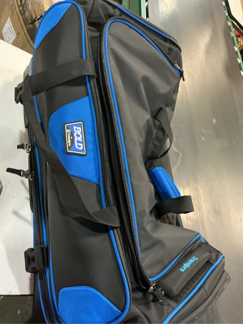 Condition photo showing Good Condition for travelpro bold drop bottom wheeled rolling duffel bag, blue/black, 30-inch