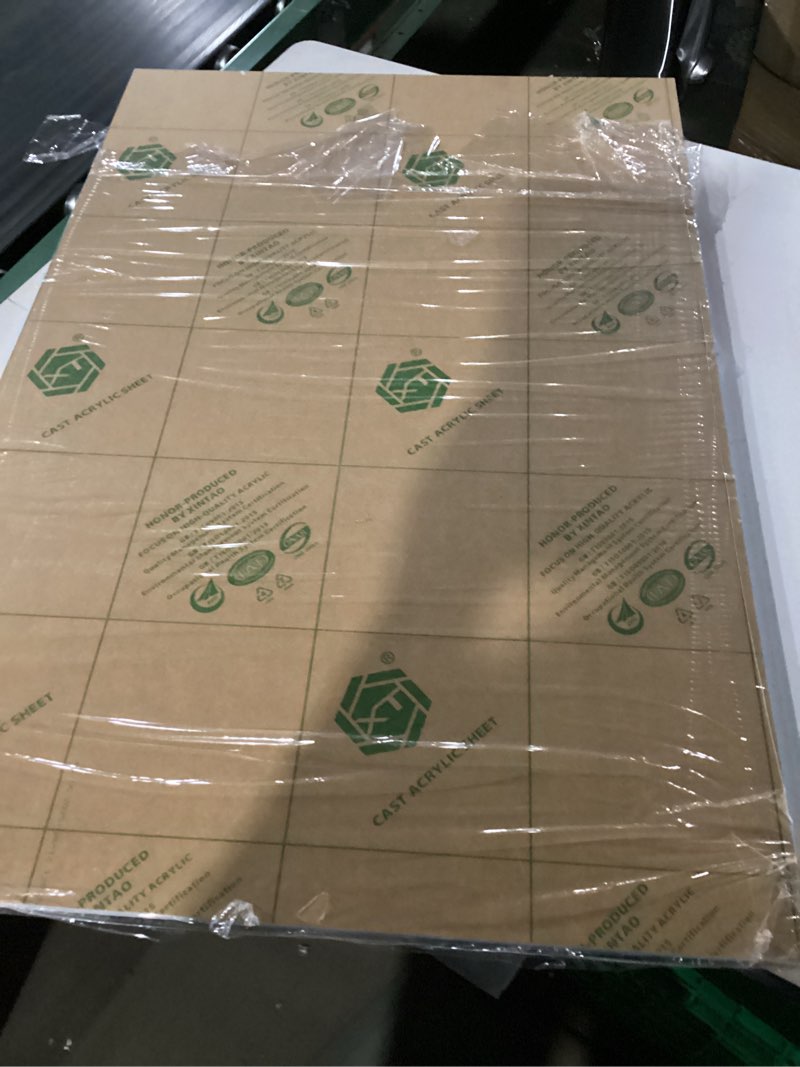 Condition photo showing New/Like New for Clear Cast Acrylic Sheet, 6 Pack 1/8” Thick (3mm) 12” x 12” Square Panel Transparent Plexiglass Sheet with Protective Paper Use for Laser Engraving & Cutting, Crafting, Signs, DIY Display2 12'' X 12'' 6