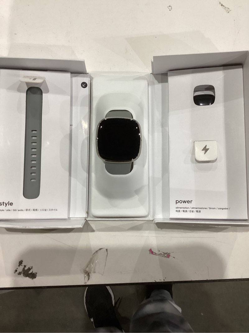 Condition photo showing Good Condition for Fitbit Sense Advanced Smartwatch with Tools for Heart Health, Stress Management & Skin Temperature Trends, Sage Grey/Silver, One Size (S & L Bands Included)