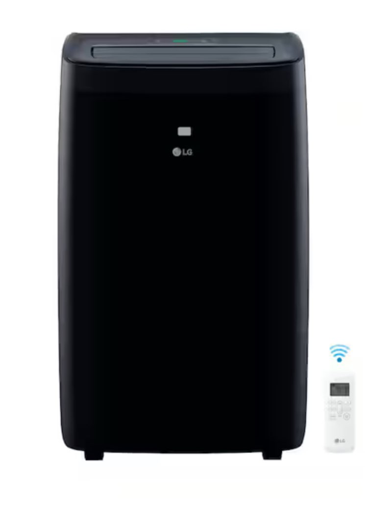 10,000 BTU (14,000 BTU ASHRAE) Portable Air Conditioner Cools 450 Sq. Ft. with Dehumidifier and Wi-Fi in  black